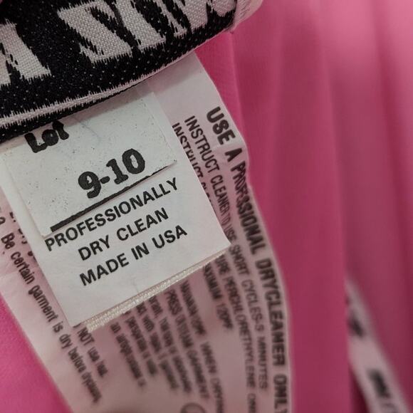 Vintage Zum Zum Pink Off The Shoulder Mini Ruched Silver Glitter Sweetheart Neck - Picture 3 of 12